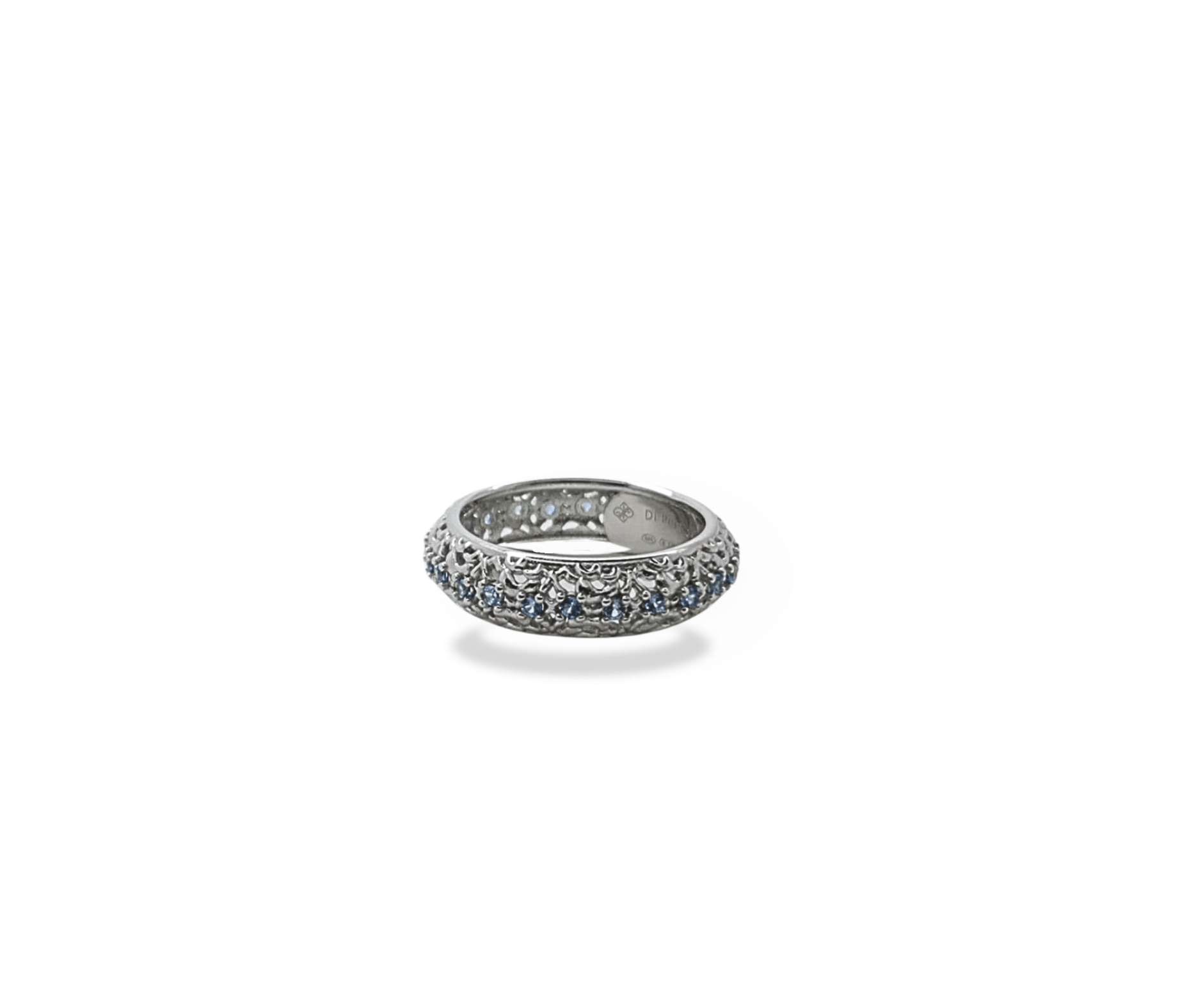 Anello a fascia in argento 925 con pietra azzurra Nimara - Di Persìde