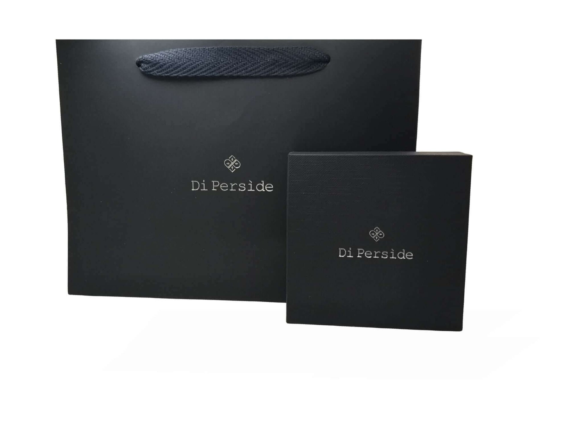 Confezione regalo Di Persìde con scatola e shopper nere personalizzate, stile elegante e raffinato
