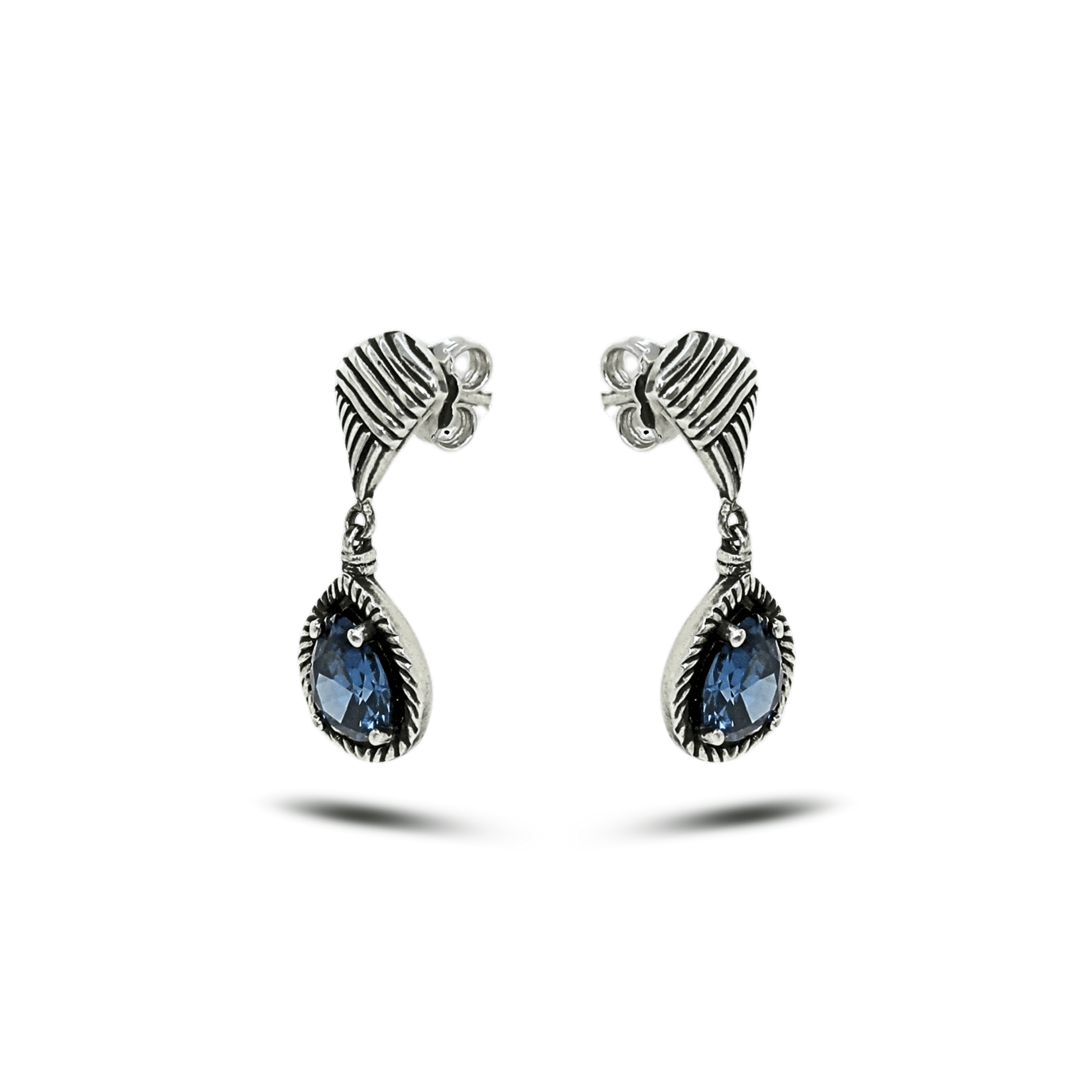 Orecchini a goccia in argento 925 con pietra blu Foret - Di Persìde