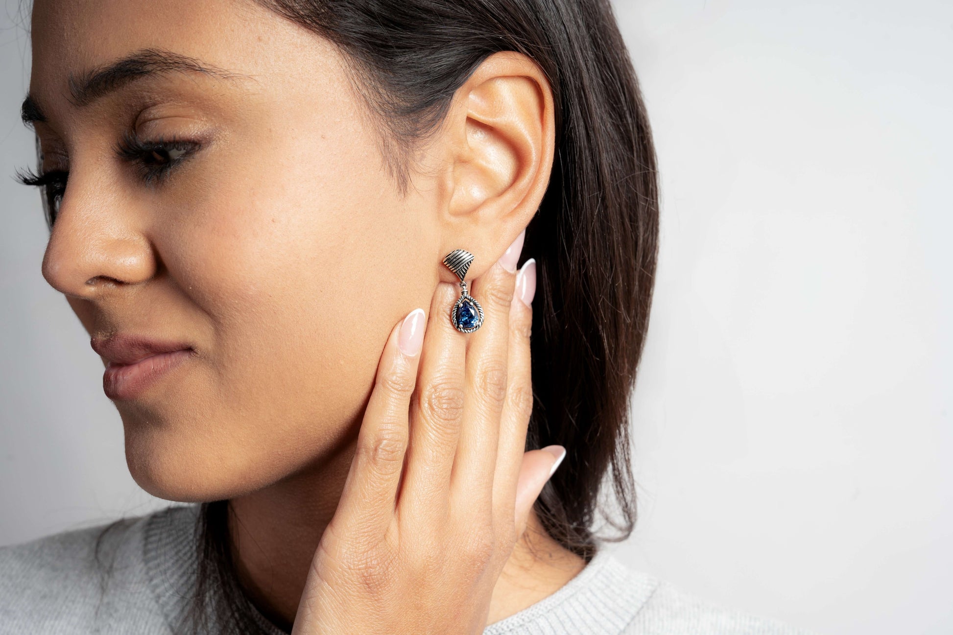 Orecchini a goccia in argento 925 con pietra blu Foret - Di Persìde