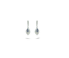 Modern Orecchini Pavè Kallia in rodio e argento 925 con zirconia blu incastonate a mano, design elegante e unico.