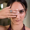 Anello bombato in Argento con gemma centrale - Iride