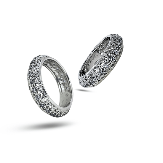 Anello a fascia in argento 925 con pietra azzurra Nimara - Di Persìde
