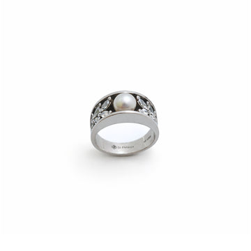 Anillo de plata con perla central – Venus