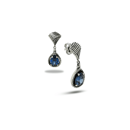 Orecchini a goccia in argento 925 con pietra blu Foret - Di Persìde