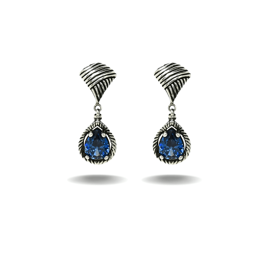 Orecchini a goccia in argento 925 con pietra blu Foret - Di Persìde