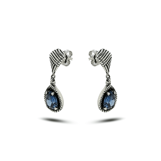 Orecchini a goccia in argento 925 con pietra blu Foret - Di Persìde