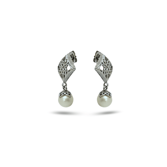 Orecchini arabeschi in argento 925 con perla acqua dolce Samira – Di Persìde