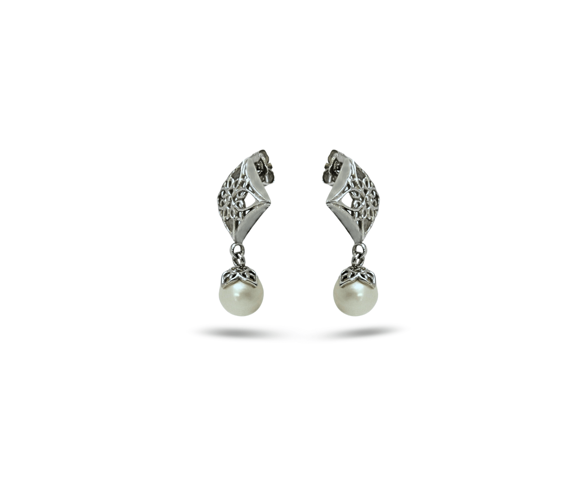 Orecchini arabeschi in argento 925 con perla acqua dolce Samira – Di Persìde