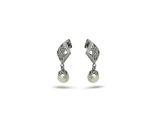 Orecchini arabeschi in argento 925 con perla acqua dolce Samira – Di Persìde