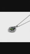 Collana con pendente floreale e goccia verde - Ivy